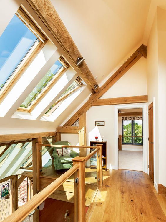 Galleried landing with Velux roof lights