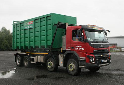 One of our hook container lorries