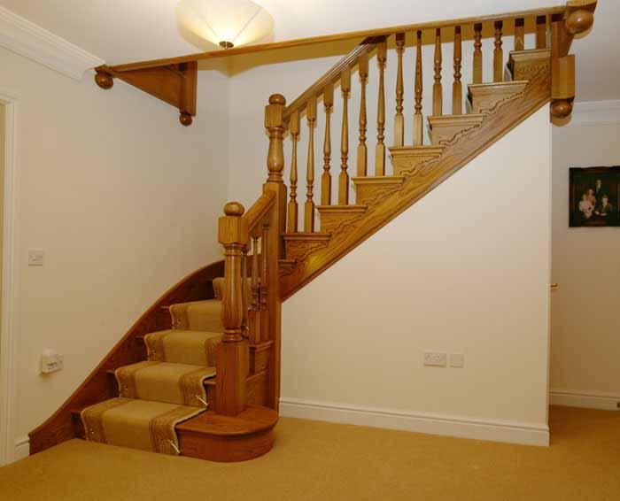 Prescott Oak Cut String Staircase