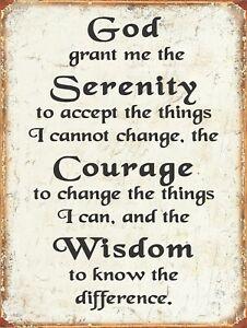 God Grant Me Serenity, Courage Wisdom Retro metal sign/plaque Novelty Kind  Gift | eBay