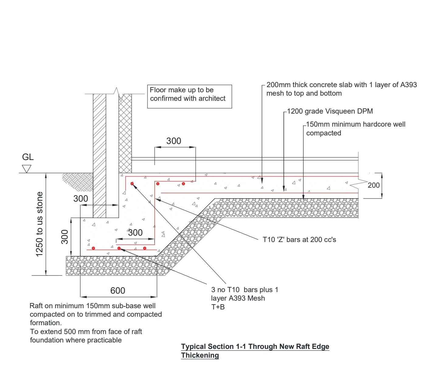 D Drawing Of Coffrage Foundation Layout Plan And Raft Footing Layout ...